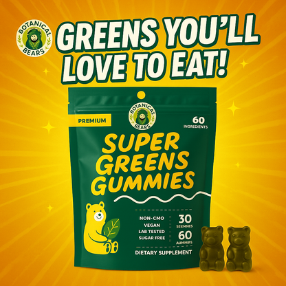Botanical Bears Organic Super Greens Gummies - Delicious Nutritional Boost!