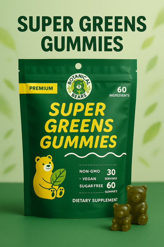 Botanical Bears Organic Super Greens Gummies - Delicious Nutritional Boost!
