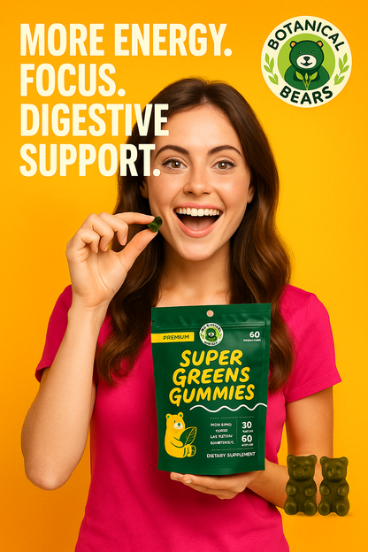 Botanical Bears Organic Super Greens Gummies - Delicious Nutritional Boost!