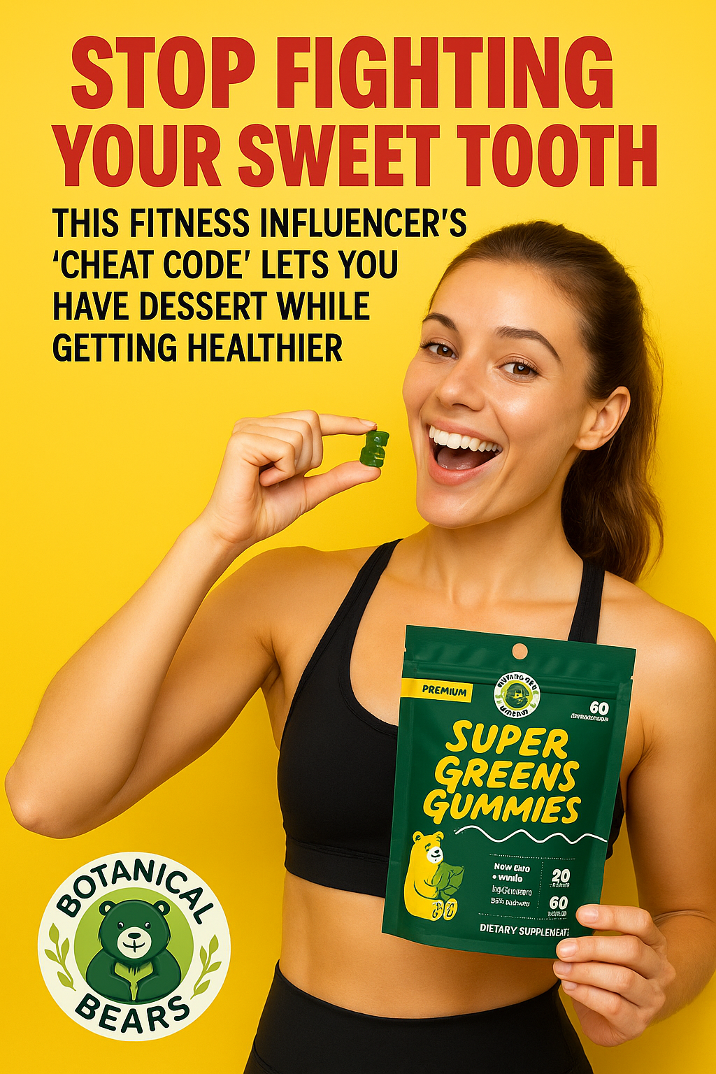 Botanical Bears Organic Super Greens Gummies - Delicious Nutritional Boost!